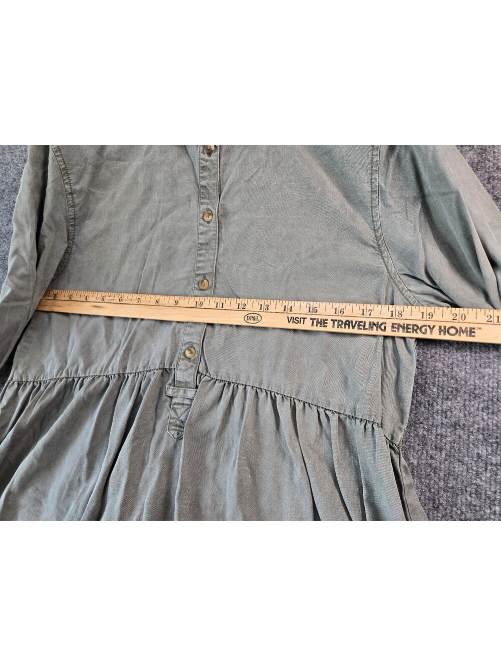 American Eagle Outfitters Women's Long Sleeve Button-Front Tunic Top in Light Fm - Picture 4 of 10